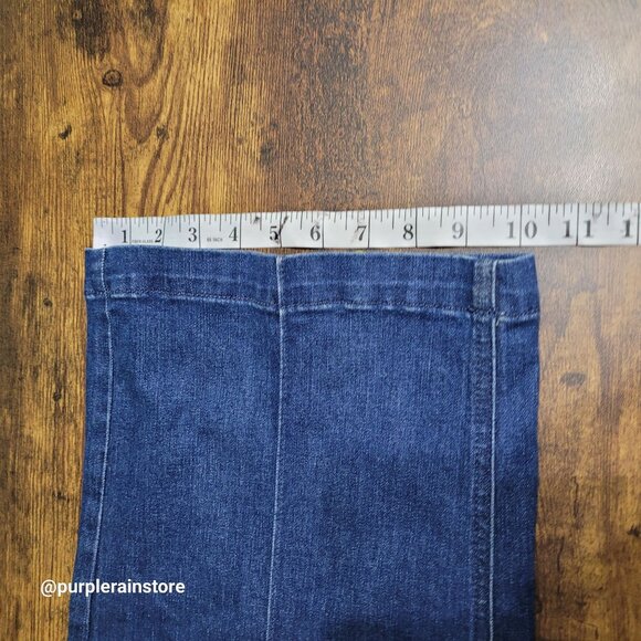 Lane Bryant Trouser Jeans 14 Wide Leg High Rise Medium Dark Wash Stretch Denim - Picture 11 of 13